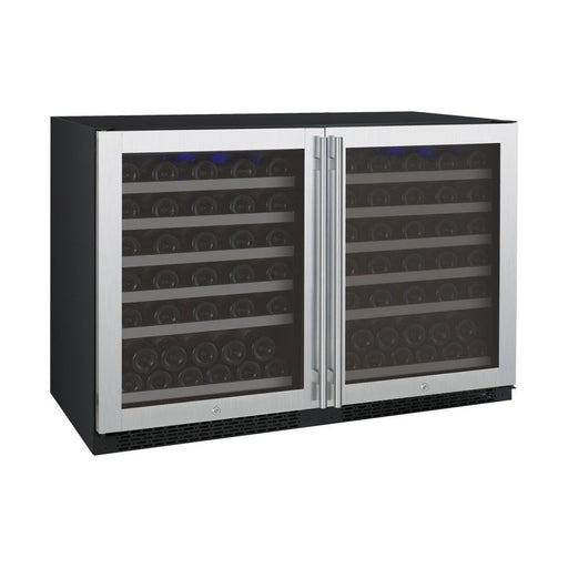 Allavino 47" Wide FlexCount II Tru-Vino 112 Bottle Dual-Zone Stainless Steel Side-by-Side Wine Refrigerator 2X-VSWR56-1S20