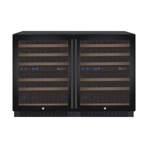 Allavino 47" Wide FlexCount II Tru-Vino 112 Bottle Four Zone Black Side-by-Side Wine Refrigerator 2X-VSWR56-2B20