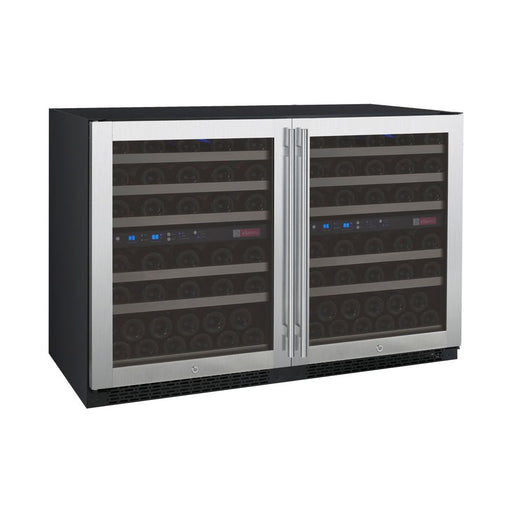 Allavino 47" Wide FlexCount II Tru-Vino 112 Bottle Four Zone Stainless Steel Side-by-Side Wine Refrigerator 2X-VSWR56-2S20