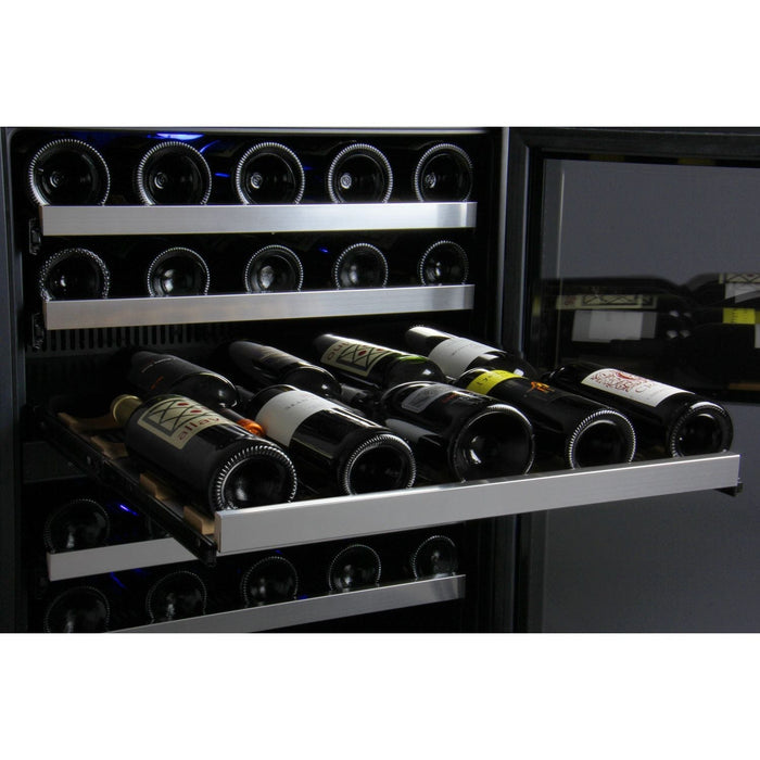 Allavino 47" Wide FlexCount II Tru-Vino 112 Bottle Four Zone Stainless Steel Side-by-Side Wine Refrigerator 2X-VSWR56-2S20