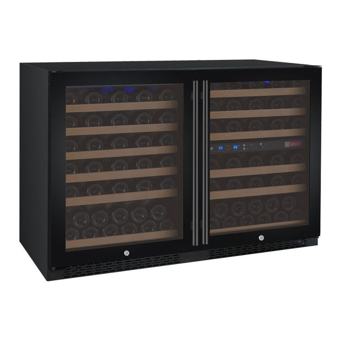 Allavino 47" Wide FlexCount II Tru-Vino 112 Bottle Three Zone Black Side-by-Side Wine Refrigerator 3Z-VSWR5656-B20