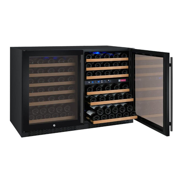 Allavino 47" Wide FlexCount II Tru-Vino 112 Bottle Three Zone Black Side-by-Side Wine Refrigerator 3Z-VSWR5656-B20