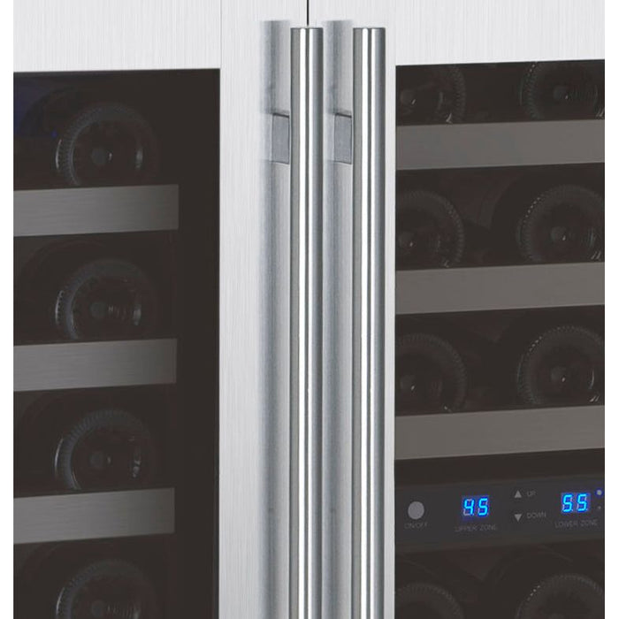 Allavino 47" Wide FlexCount II Tru-Vino 112 Bottle Three Zone Stainless Steel Side-by-Side Wine Refrigerator 3Z-VSWR5656-S20