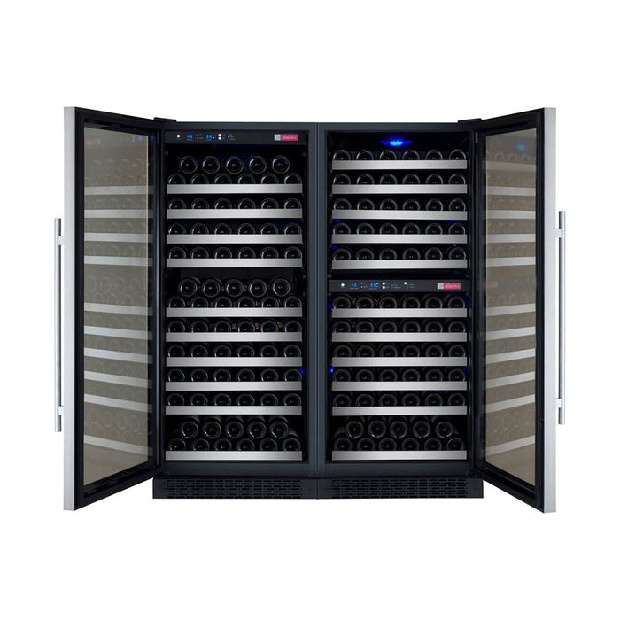 Allavino 47" Wide FlexCount II Tru-Vino 249 Bottle Three Zone Stainless Steel Side-by-Side Wine Refrigerator 3Z-VSWR2128-S20