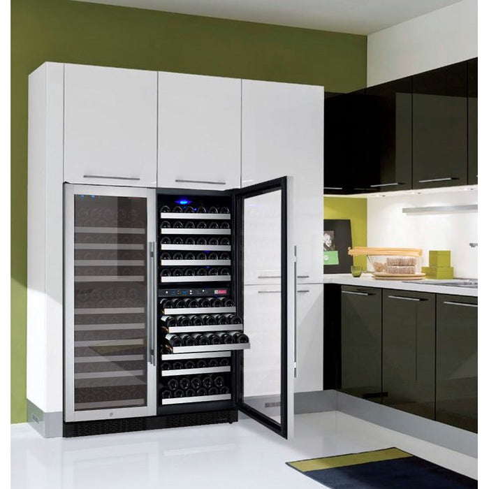 Allavino 47" Wide FlexCount II Tru-Vino 249 Bottle Three Zone Stainless Steel Side-by-Side Wine Refrigerator 3Z-VSWR2128-S20