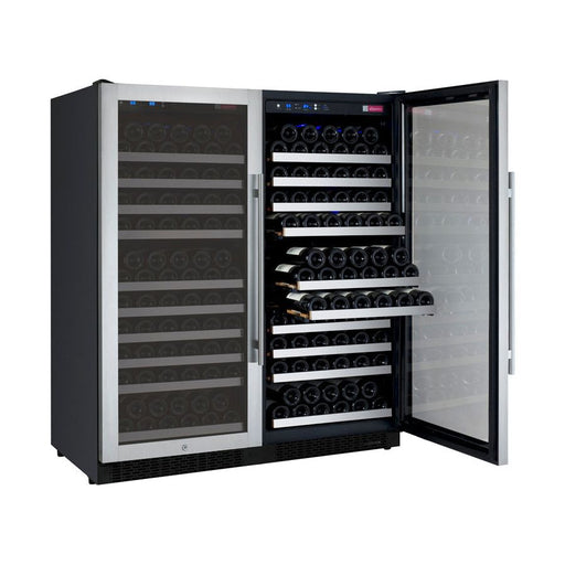 Allavino 47" Wide FlexCount II Tru-Vino 256 Bottle Dual Zone Stainless Steel Side-by-Side Wine Refrigerator 2X-VSWR128-1S20