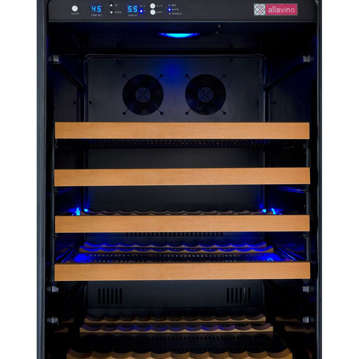 Allavino 47" Wide FlexCount II Tru-Vino 344 Bottle Four Zone Black Side-by-Side Wine Refrigerator 2X-VSWR172-2B20