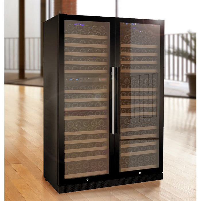 Allavino 47" Wide FlexCount II Tru-Vino 349 Bottle Three Zone Black Side-by-Side Wine Refrigerator 3Z-VSWR7772-B20