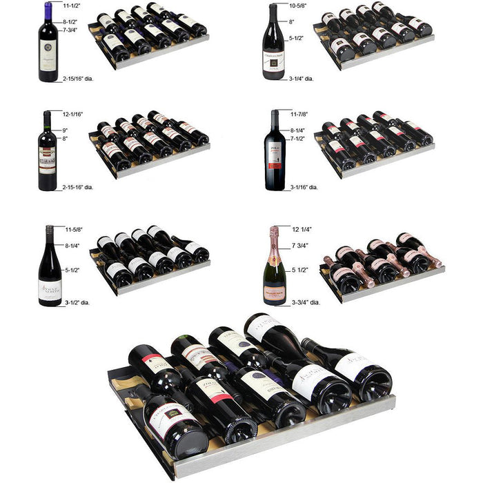 Allavino 47" Wide FlexCount II Tru-Vino 349 Bottle Three Zone Black Side-by-Side Wine Refrigerator 3Z-VSWR7772-B20