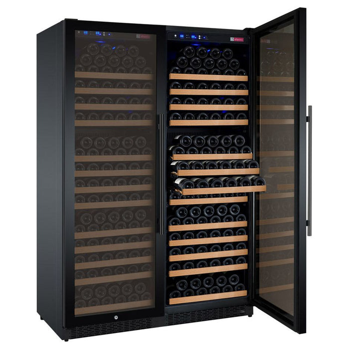 Allavino 47" Wide FlexCount II Tru-Vino 354 Bottle Dual Zone Black Side-by-Side Wine Refrigerator 2X-VSWR177-1B20