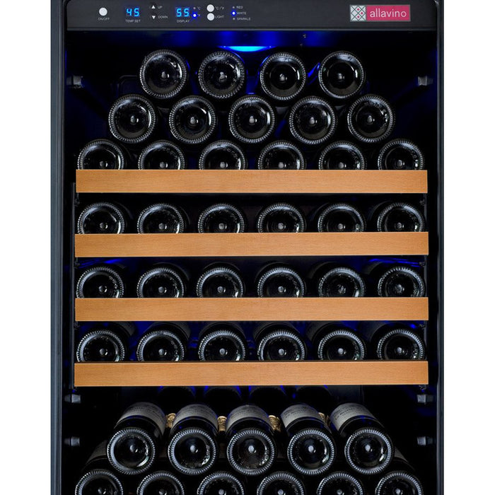 Allavino 47" Wide FlexCount II Tru-Vino 354 Bottle Dual Zone Black Side-by-Side Wine Refrigerator 2X-VSWR177-1B20