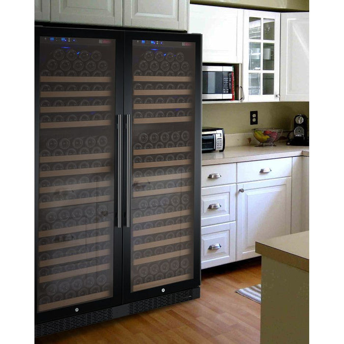 Allavino 47" Wide FlexCount II Tru-Vino 354 Bottle Dual Zone Black Side-by-Side Wine Refrigerator 2X-VSWR177-1B20