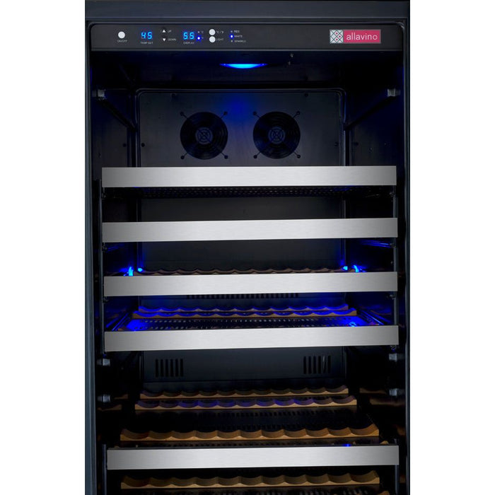 Allavino 47" Wide FlexCount II Tru-Vino 354 Bottle Dual Zone Stainless Steel Side-by-Side Wine Refrigerator 2X-VSWR177-1S20