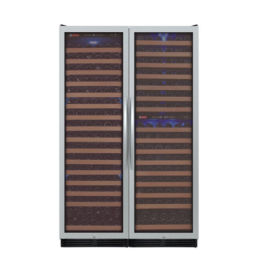 Allavino 48" Wide FlexCount Classic II Tru-Vino 346 Bottle Three Zone Stainless Steel Side-by-Side Wine Refrigerator 3Z-YHWR7274-S20