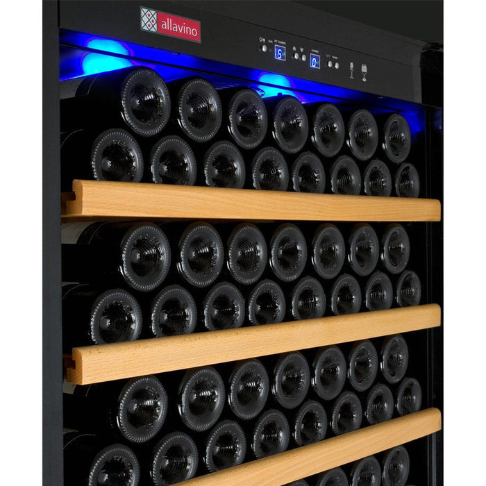 Allavino 63" Wide Vite II Tru-Vino 554 Bottle Dual Zone Black Side-by-Side Wine Refrigerator 2X-YHWR305-1B20