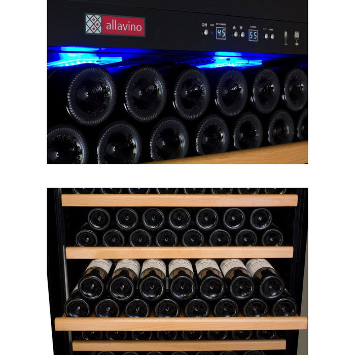 Allavino 63" Wide Vite II Tru-Vino 554 Bottle Dual Zone Stainless Steel Side-by-Side Wine Refrigerator 2X-YHWR305-1S20