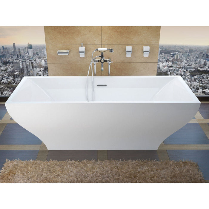 Anzzi 3271G Atlantis Whirlpools Gulf 32 x 71 Freestanding One Piece Soaker Tub with Center Drain