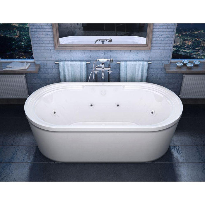 Anzzi 3467RW Atlantis Whirlpools Royale 34 x 67 Oval Freestanding Whirlpool Jetted Bathtub