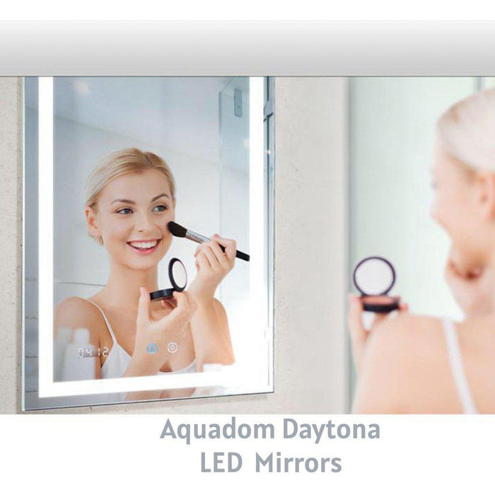 Aquadom Daytona 36" X 30" Rectangle  Ultra-Slim Frame LED Lighted Bathroom Mirror With Defogger