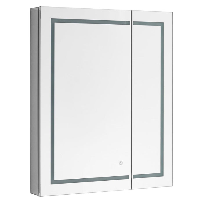 Aquadom Royale Basic 30" x 30" Single View Right Hinged Recessed or Surface Mount Medicine Cabinet With LED Lighting, Touch Screen Button, Dimmer