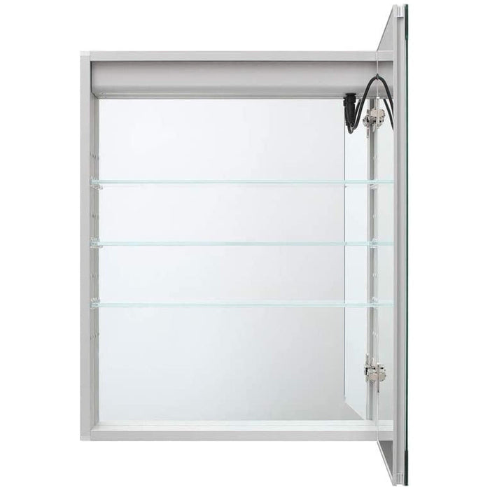 Aquadom Royale Basic 30" x 30" Single View Right Hinged Recessed or Surface Mount Medicine Cabinet With LED Lighting, Touch Screen Button, Dimmer