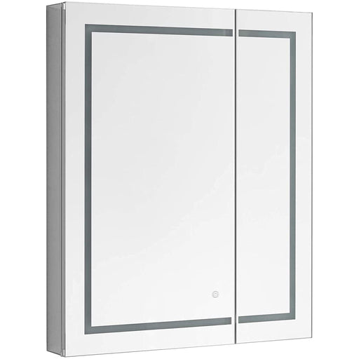 Aquadom Royale Basic Q 30" x 30" Single View Right Hinged Recessed or Surface Mount Medicine Cabinet With LED Lighting, Touch Screen Button, Dimmer