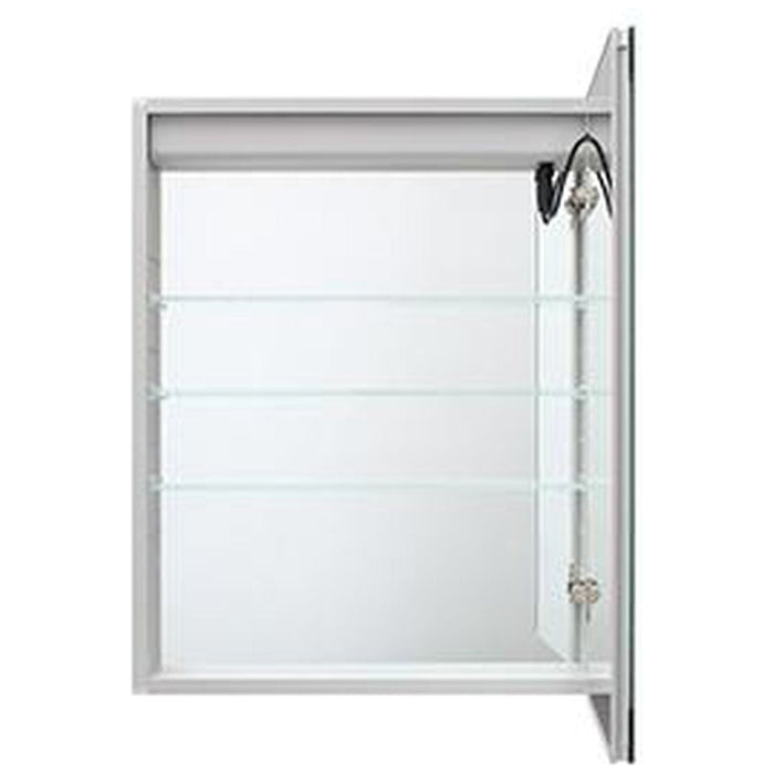 Aquadom Royale Basic Q 30" x 30" Single View Right Hinged Recessed or Surface Mount Medicine Cabinet With LED Lighting, Touch Screen Button, Dimmer