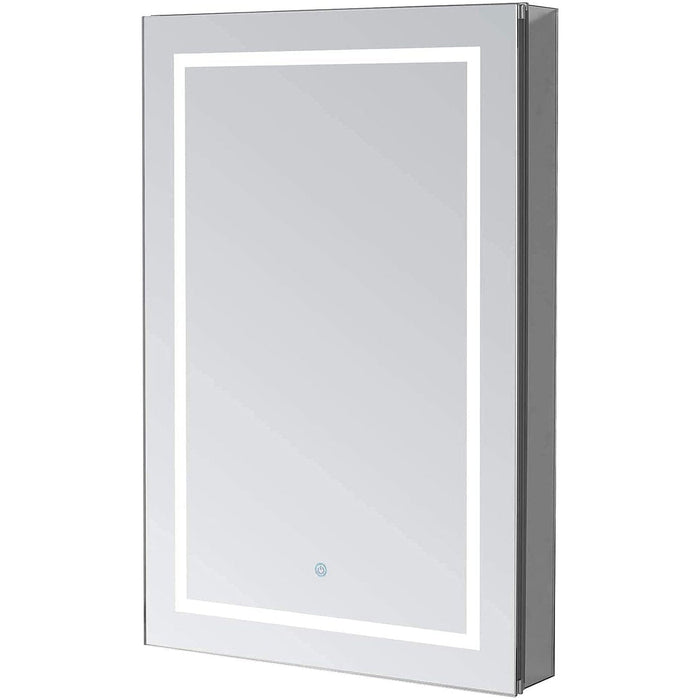 Aquadom Royale Plus 24" x 30" Extra Depth Rectangle Recessed or Surface Mount Single View Left Hinged LED Lighted Bathroom Medicine Cabinet With Defogger, Electrical Outlet, Magnifying Mirror