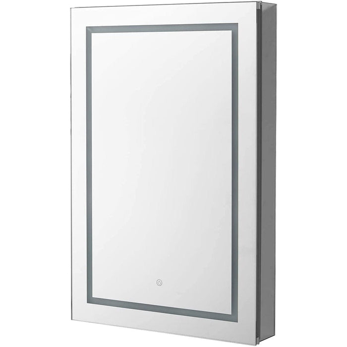 Aquadom Royale Plus 24" x 30" Extra Depth Rectangle Recessed or Surface Mount Single View Left Hinged LED Lighted Bathroom Medicine Cabinet With Defogger, Electrical Outlet, Magnifying Mirror