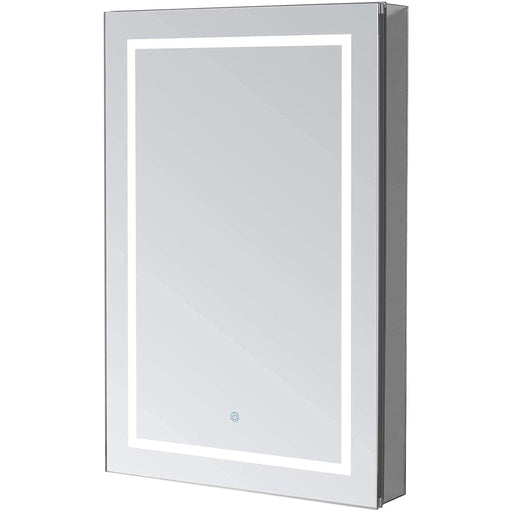 Aquadom Royale Plus 24" x 30" Rectangle Recessed or Surface Mount Single View Left Hinged LED Lighted Bathroom Medicine Cabinet With Defogger, Electrical Outlet, Magnifying Mirror