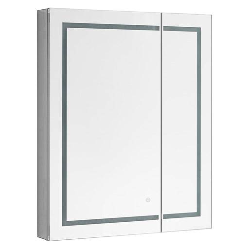 Aquadom Royale Plus 36" x 36" Square Recessed or Surface Mount Bi-View LED Lighted Bathroom Medicine Cabinet With Defogger, Electrical Outlet, Magnifying Mirror