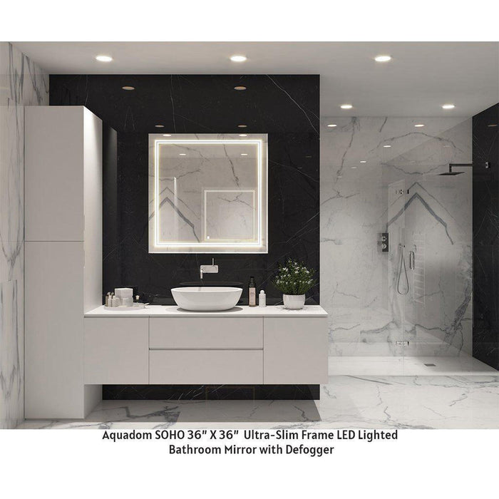 Aquadom SOHO 24" X 36" Rectangular Ultra-Slim Frame LED Lighted Bathroom Mirror With Defogger