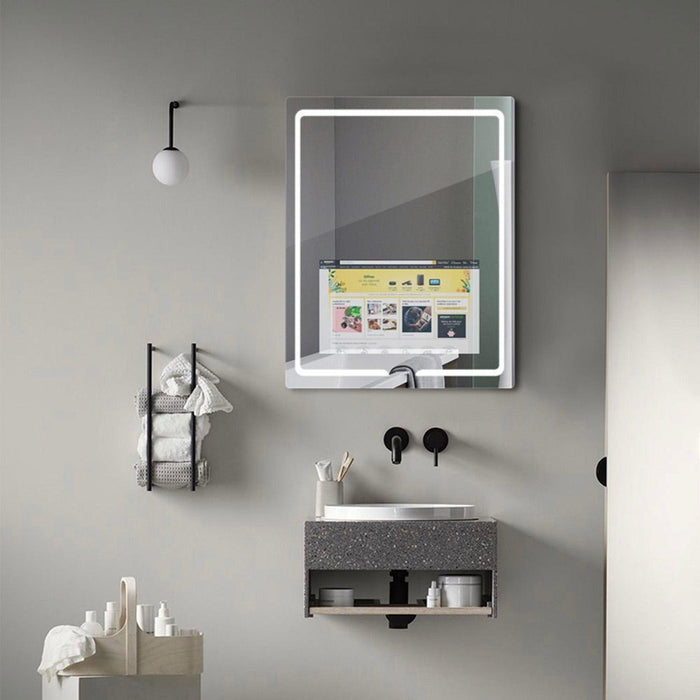 Aquadom Vision 24" x 32" Smart LED Lighted Bathroom Mirror With Built-in TV, Defogger, Body Fat Scale and Skin Detector