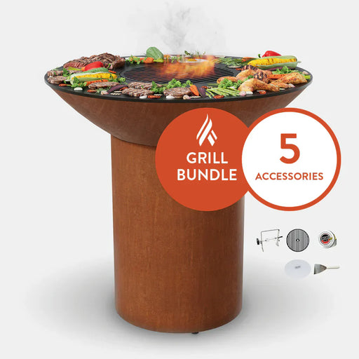 Arteflame Classic 40" Grill with a High Round Base Home Chef Bundle With 5 Grilling Accessories