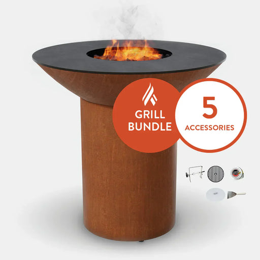 Arteflame Classic 40" Grill with a High Round Base Home Chef Bundle With 5 Grilling Accessories