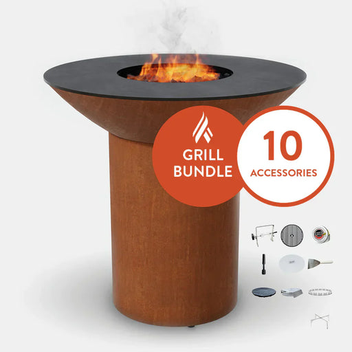 Arteflame Classic 40" Grill with a High Round Base Home Chef Max Bundle With 10 Grilling Accessories