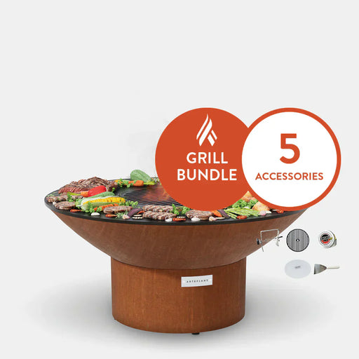 Arteflame Classic 40" Grill with a Low Round Base Home Chef Bundle With 5 Grilling Accessories