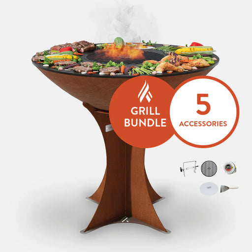 Arteflame Classic 40" Grill with Euro Base Home Chef Bundle With 5 Grilling Accessories