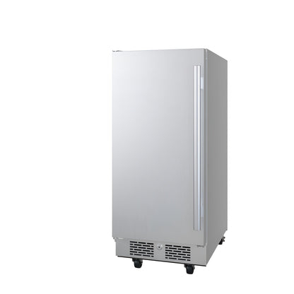 Avallon 15 Inch Wide 3.3 Cu. Ft. Outdoor Compact Refrigerator with LED Lighting and Left Swing Door Model AFR152SSODLH