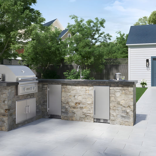 Avallon 15 Inch Wide 3.3 Cu. Ft. Outdoor Compact Refrigerator with LED Lighting and Right Swing Door - AFR152SSODRH