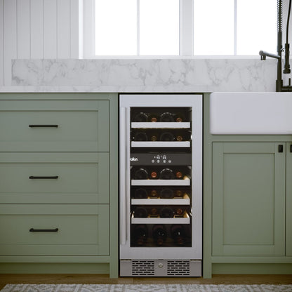 Avallon 15 Inch Wide 23 Bottle Capacity Dual Zone Wine Cooler with Right Swing Door Model - AWC152DZRH