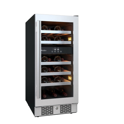 Avallon 15 Inch Wide 23 Bottle Capacity Dual Zone Wine Cooler with Right Swing Door Model - AWC152DZRH