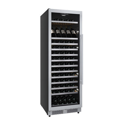 Avallon 24 Inch Wide 150 Bottle Capacity Built-In or Free Standing Wine Cooler with Wood Shelves, Child Lock, Door Alarm and Door Lock - Left Hinged - AWC243TSZLH