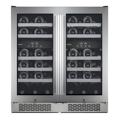 Avallon Built-In 30 Inch Wide 46 Bottle Capacity Wine Cooler with Door Locks and 4 Cooling Zones - AWC151DZDUAL