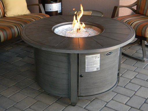 AZ Patio Heaters Brushed Wood Round Fire Pit