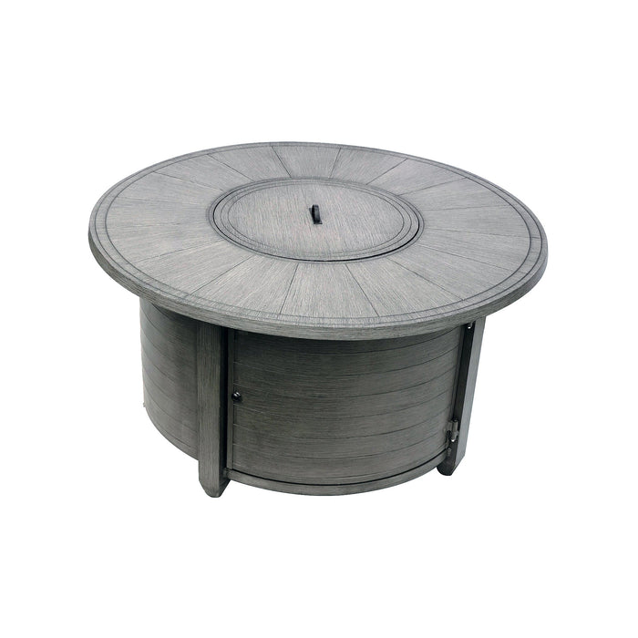 AZ Patio Heaters Brushed Wood Round Fire Pit