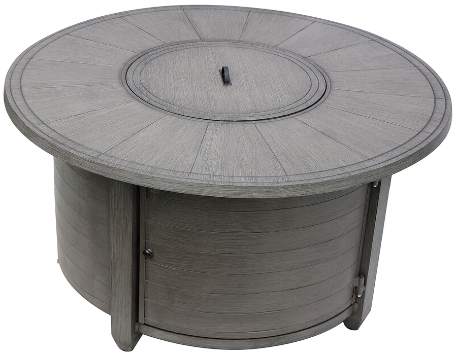 AZ Patio Heaters Brushed Wood Round Fire Pit