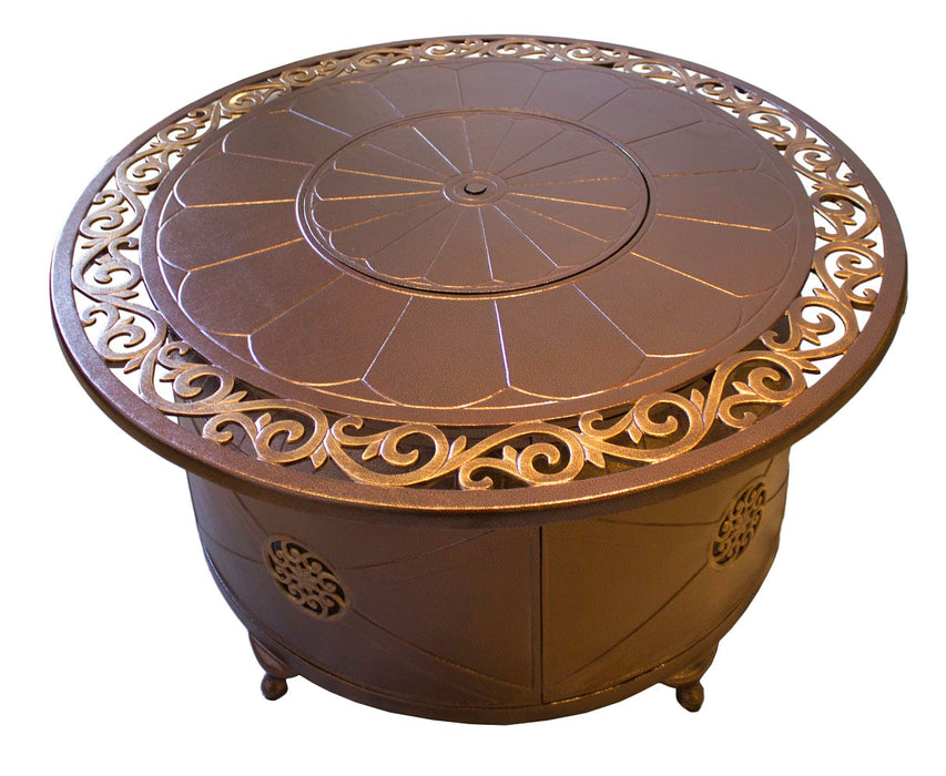 AZ Patio Heaters Circular Cast Aluminum Firepit with Lid