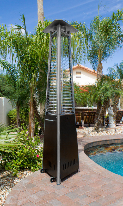 AZ Patio Heaters Commercial Triangle Glass Tube Heater-Hammered Bronze, Tall