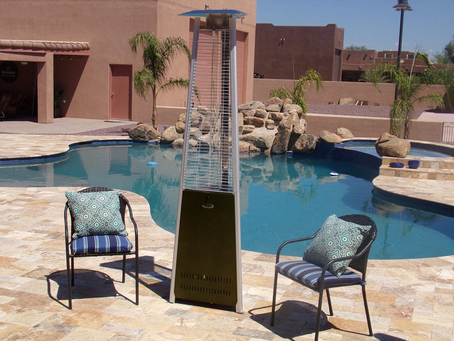 AZ Patio Heaters Commercial Triangle Glass Tube Heater-Hammered Bronze, Tall